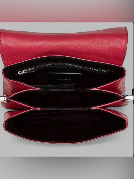 Allsaints Captain Leather Flap Shoulder Bag-Fuscia-EUC - Picture 2 of 16